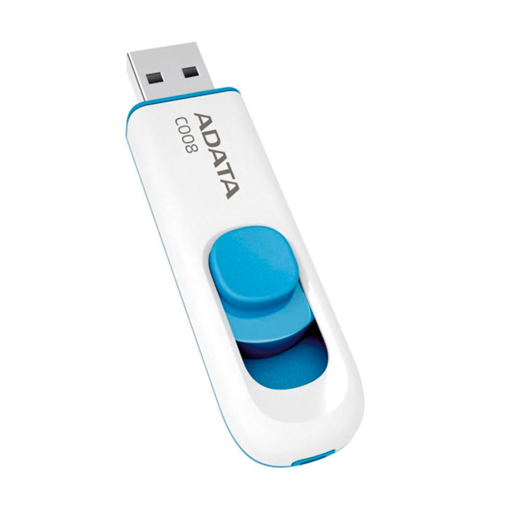 USB 64GB ADATA C008 BLANCO CON AZUL 2.0
