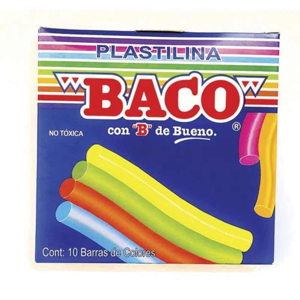 Paquete C/6 Cajas De Plastilina Baco C/10 Barras De Colores