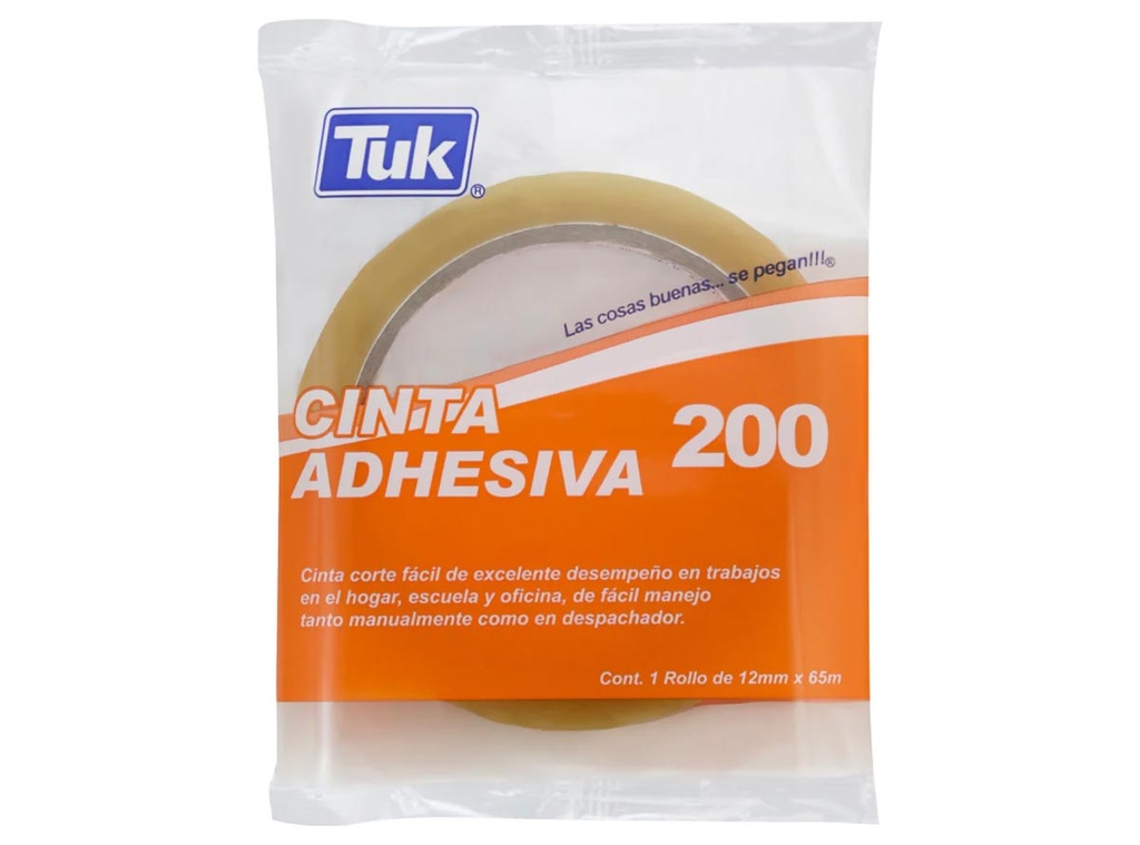 Cinta Adhesiva Tuk 200 Transparente 12mm x 65m C:72 (copia)