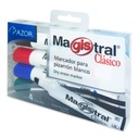 Blister C/4 Marcador Pintarron Magistral Plastico Clasico (C.50)