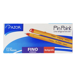 [PAQ12-0020PPR] Boligrafo Azor Pin Point  .7mm P/ Fino Rojo E:12