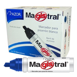 [PAQ12-0025AZ] Paquete C/12 Marcador Pintarron Magistral Metálico Azul