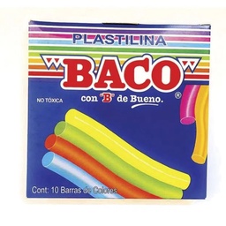 [PAQ6-PL001] Plastilina Baco Caja C/10 Barras De Colores (copia)