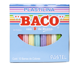 [PAQ6-PL102] Paquete C/6 Plastilina Baco Caja C/10 Barritas Colores Pastel