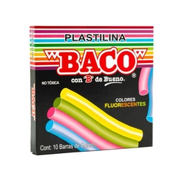 [PAQ6-PL101] Paquete C/6 Plastilina Baco Caja C/10 Barritas Fluorescente
