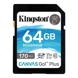 [SDG3/64GB] MEMORIA SD 64GB KINGSTON CANVAS GO PLUS C10 U3 V30