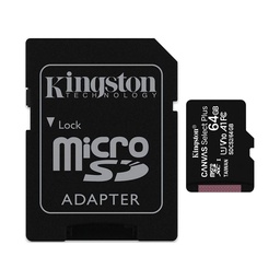 [SDCS2/64GB] MICRO SD 64GB KINGSTON C/A CANVAS PLUS 100MB/S CLASE 10